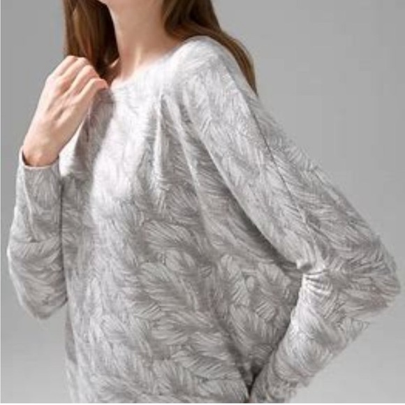 WHBM Grey Feather Bowman Batwing Dolman Tunic Sweater Top - Picture 2 of 8